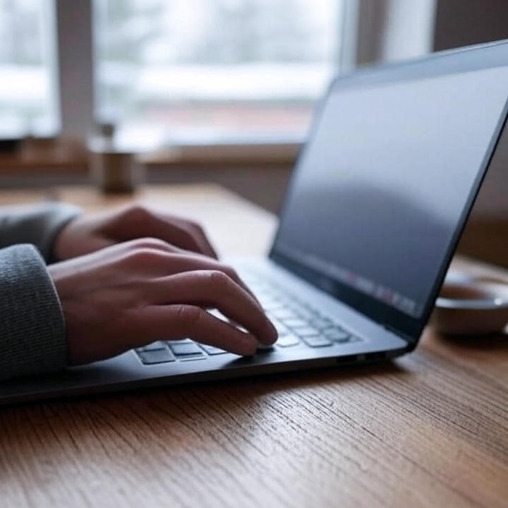 Typing on a work station